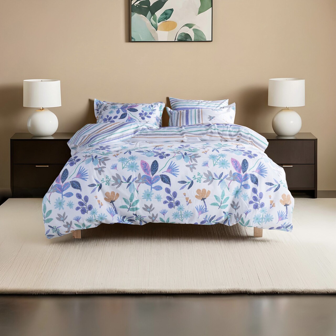 Lenjerie de pat dubla King (FR), L'essentiel Maison, Hope, Lila - imagine 5